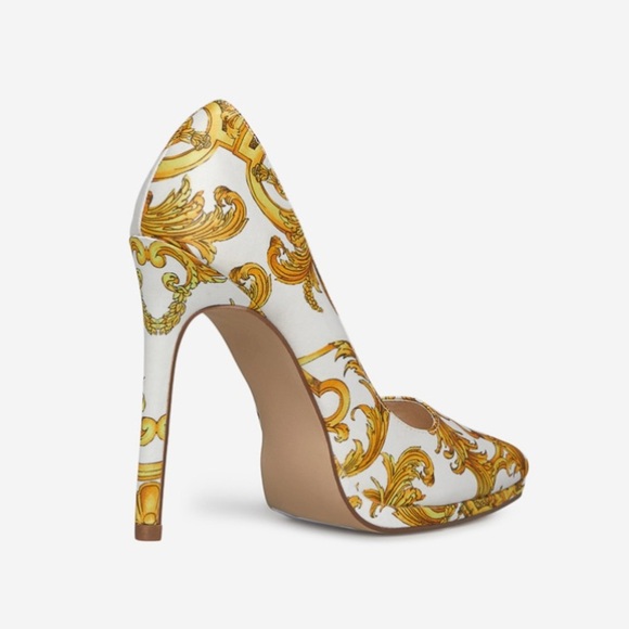 Miami Print White Women's Vintage Pump - Picture 2 of 5